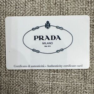Prada White Authenticity Card